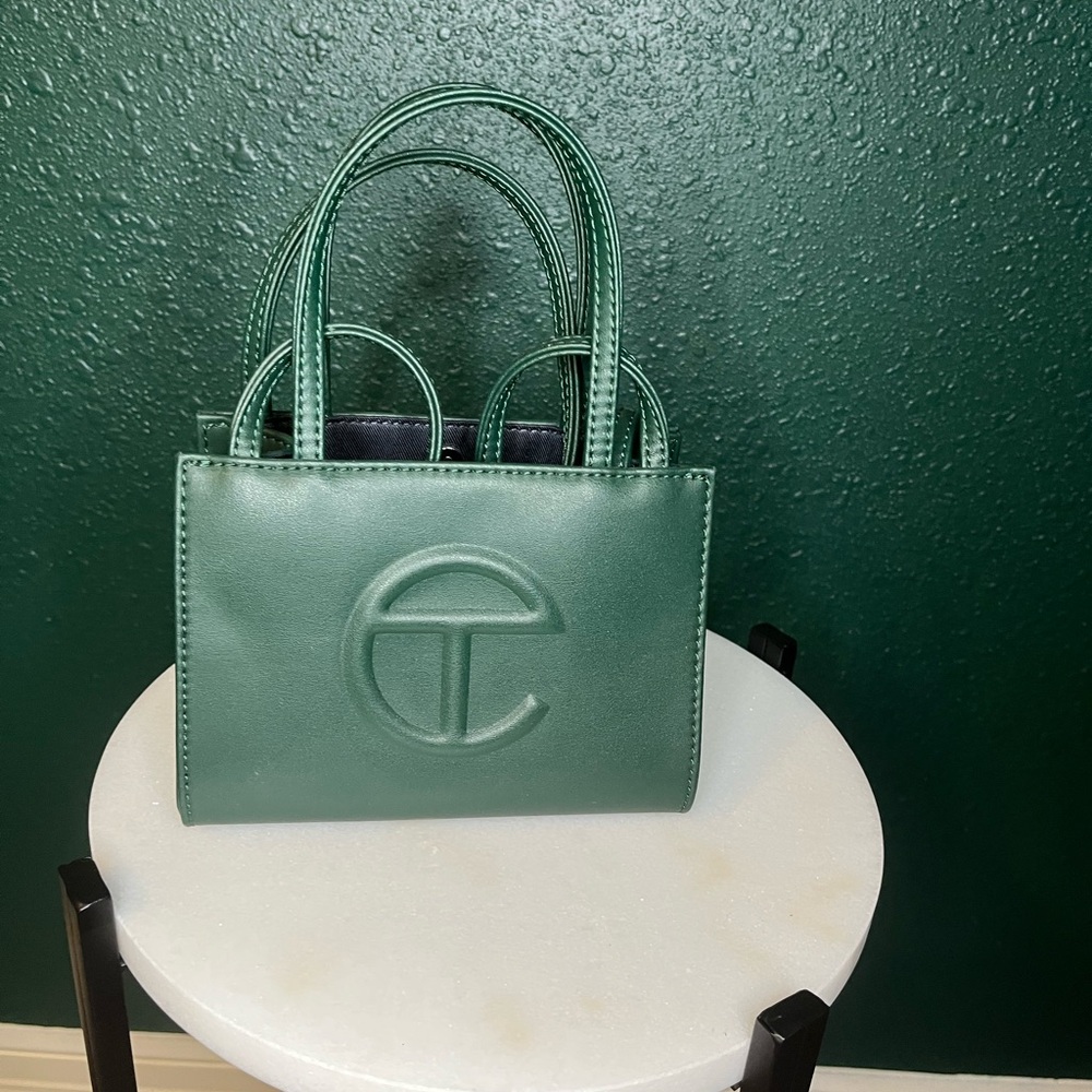 Telfar Small Shopping Bag Green Top Handle Crossbody